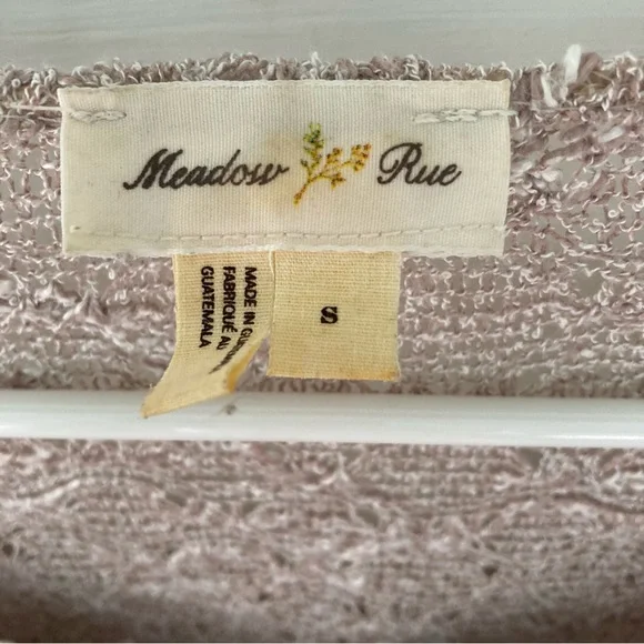 Anthropologie | Meadow Rue Taupe and Cream Lace Detail Sweater Size Small - Picture 5 of 11